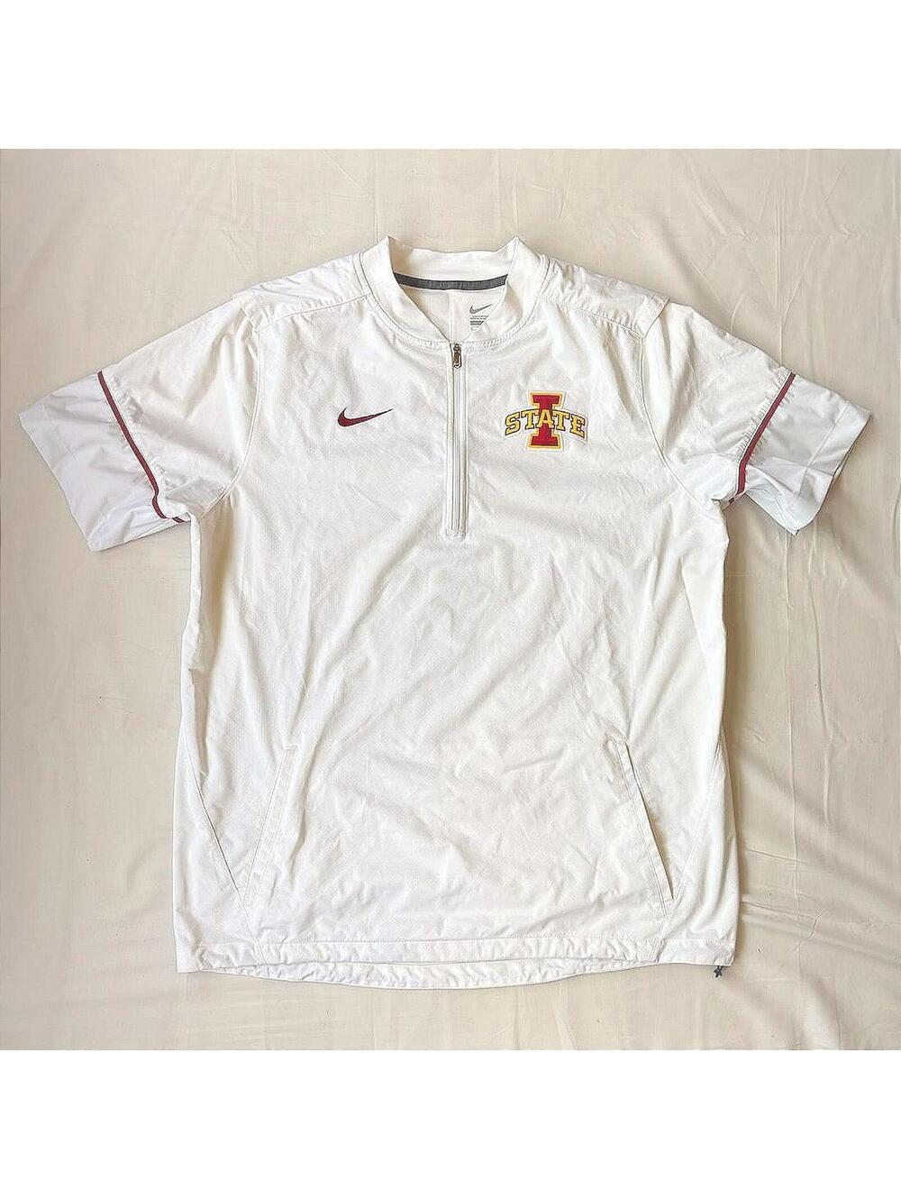 Nike Iowa State Cyclones Short Sleeve Windbreaker XL White Dri-FIT Embroidered